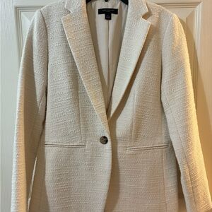 Ann Taylor Textured Cream Blazer